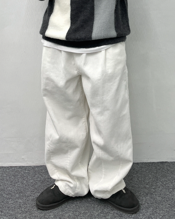 Wide corduroy balloon pants (2color)