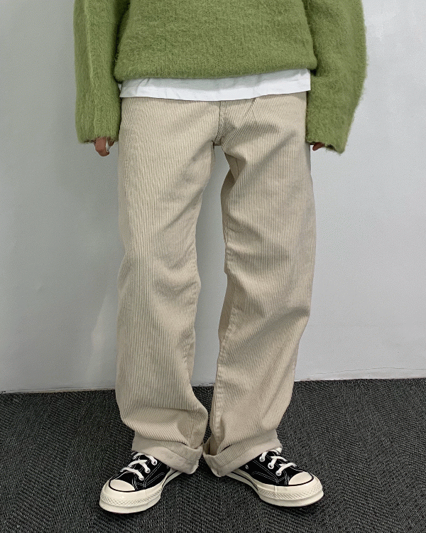 Corduroy long wide pants (2color)