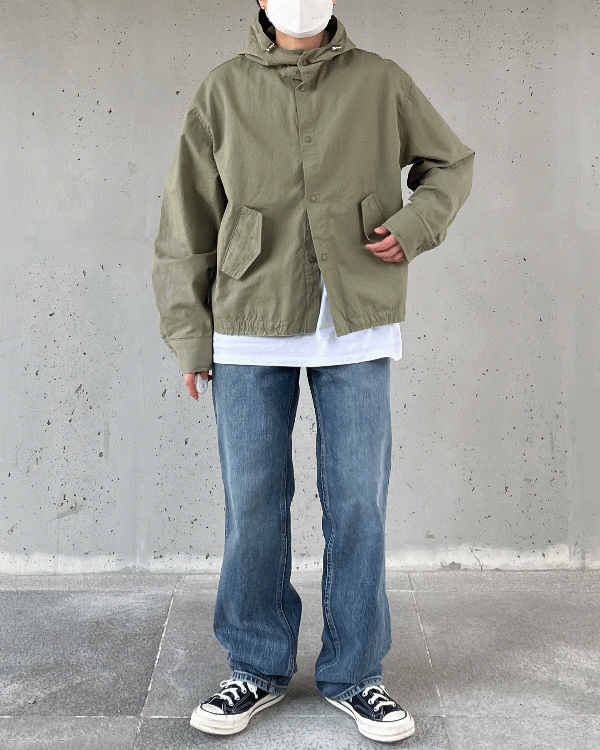 Crop hood shirt JK (2color)