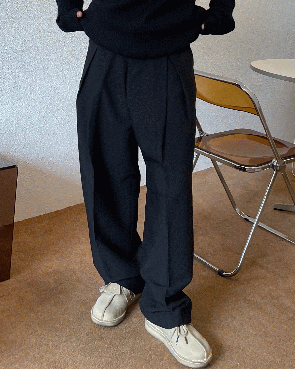 Hidden pin-tuck slacks (3color)